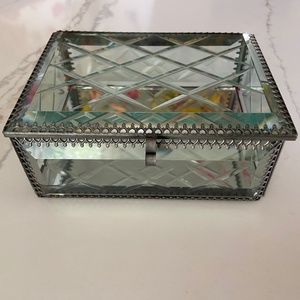 Nicole Miller Home Beveled Glass Trinket Jewelry Box